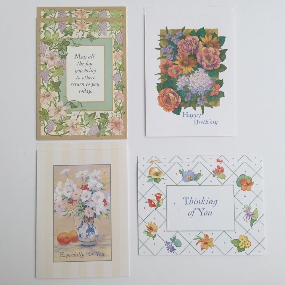 Vintage Current Birthday Cards Bundle/Lot 8 Floral Design Printed in the USA